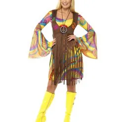 Karnevalskostüme Kinder NiedrigerPreis -Karnevalskostüme Kinder NiedrigerPreis 60er jahre hippie kostuem mit fransenkleid hppie fancy dress costume flower power kostuem 36625 02