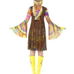 60s Hippie Kleid Mit Fransen & Trompetenärmel -Karnevalskostüme Kinder NiedrigerPreis 60er jahre hippie kostuem mit fransenkleid hppie fancy dress costume flower power kostuem 36625 03