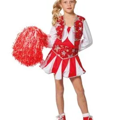 Rotes Cheerleader Kinder Kostüm