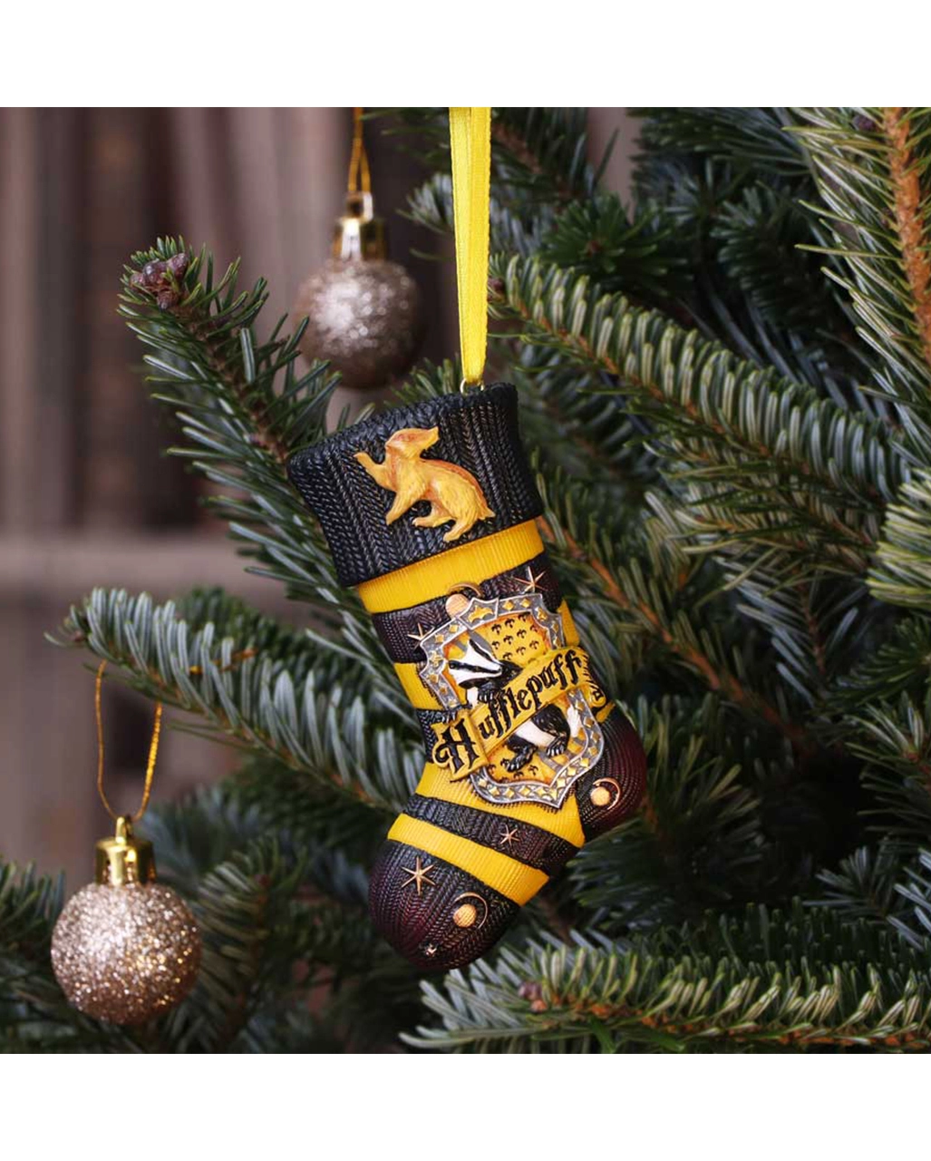 Harry Potter Hufflepuff Socke Christbaumkugel 6 Harry Potter Hufflepuff Socke Christbaumkugel – Bild 6