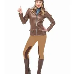 Vintage Pilotin Kostüm Mit Mütze