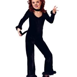 Schwarzes Katzenkostüm Für Mädchen