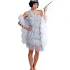 Heißes Charleston Kleid Silber