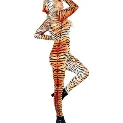 Tiger Jumpsuit Mit Animal Print -Karnevalskostüme Kinder NiedrigerPreis tiger bodysuit mit animal print tiger jumpsuit with animal print tiger ganzkoerper anzug 39142 03