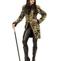 Gold-schwarzer Venezianischer Damenfrack 6 Gold-schwarzer Venezianischer Damenfrack -Karnevalskostüme Kinder NiedrigerPreis venezianischer damenfrack gold schwarz kostuemuniform fuer frauen bild3 27471